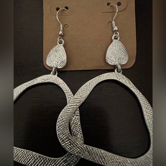 Lucky You Silver Textured Earrings - Picture 2 of 2